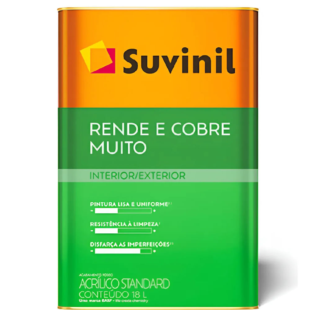 Tinta Acrílica 18 Litros Rende Cobre Muito Tapeçaria - 50842732 - SUVINIL